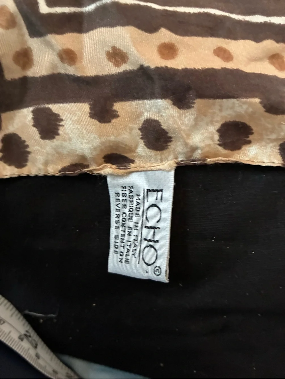 Echo Silk Brown Tan Animal Print Silk Scarf